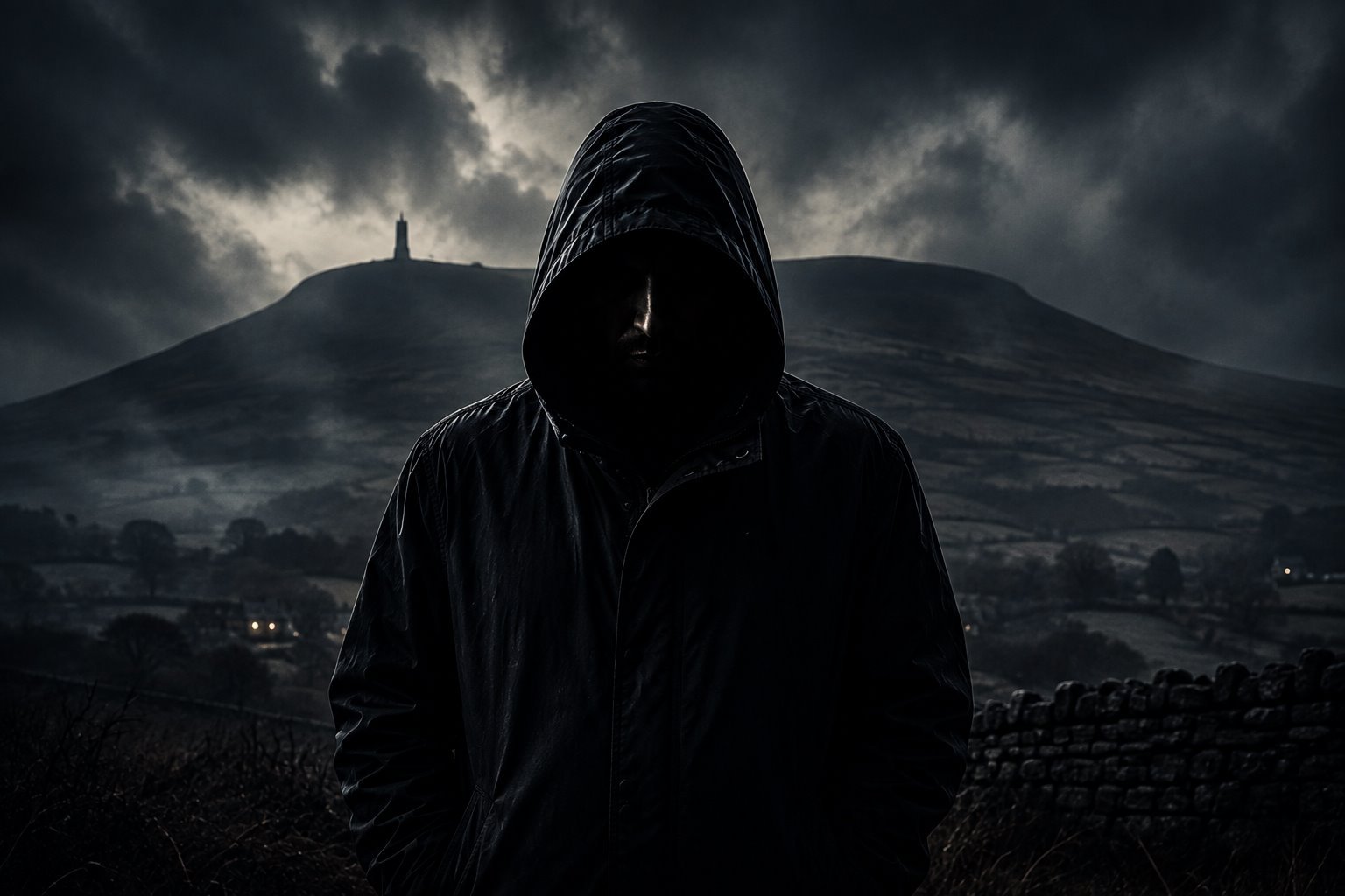 The current male Keeper standing beneath Pendle Hill.